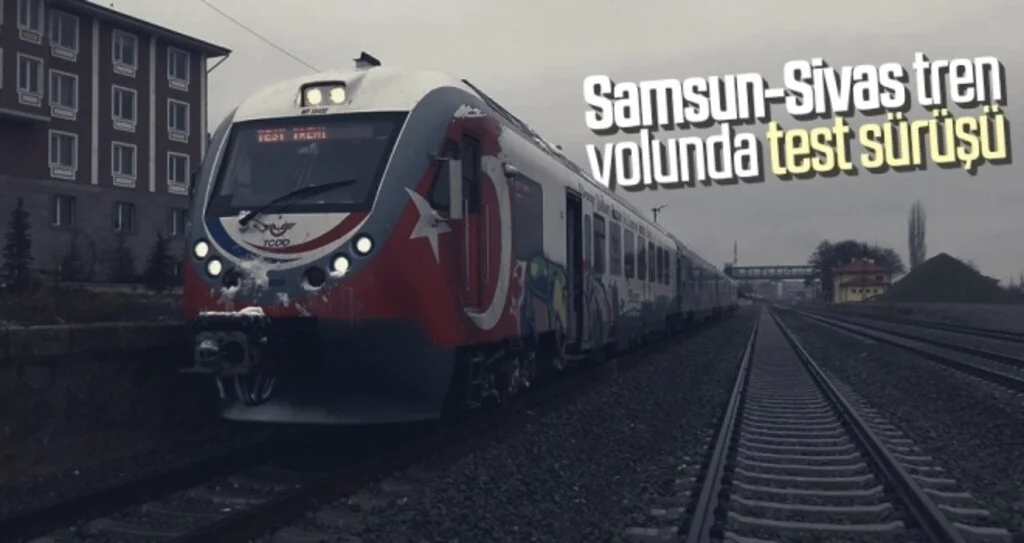 Samsun-Sivas tren yolunda test sürüşü