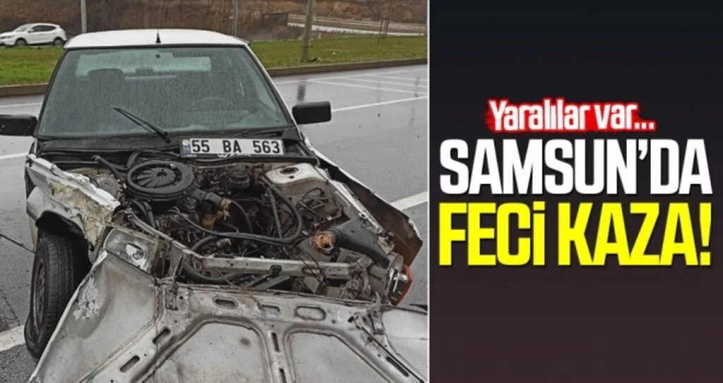 Samsun'da Ambulans ile Otomobil Çarpıştı: 4 Yaralı