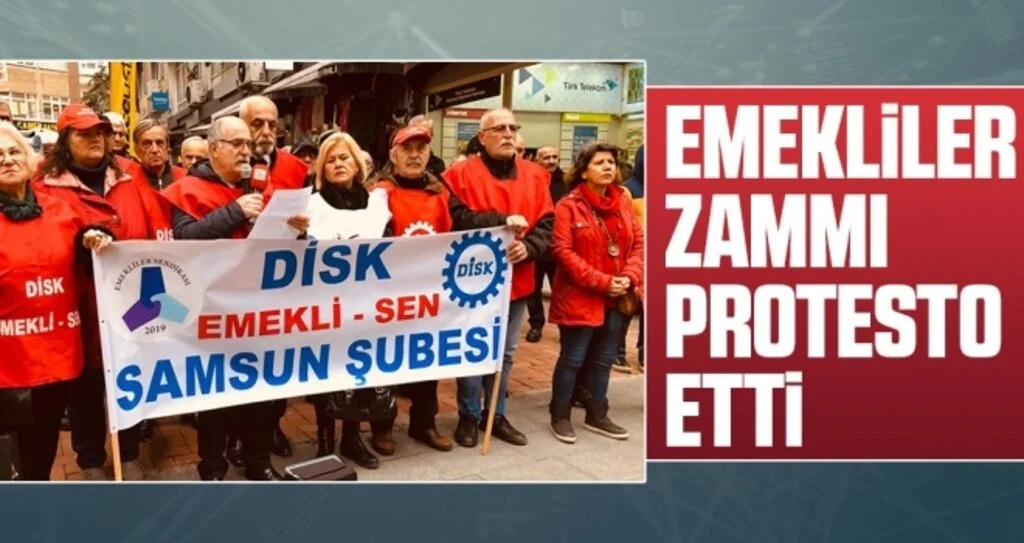 Samsun'da Emekliler Zammı Protesto Etti