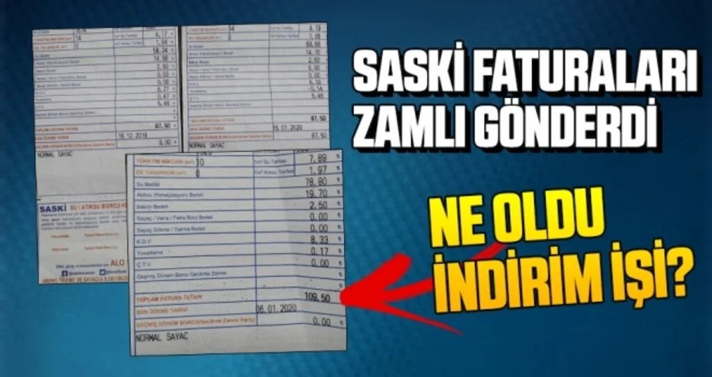 Samsun'da SASKİ Su Faturalarını Zamlı Gönderdi