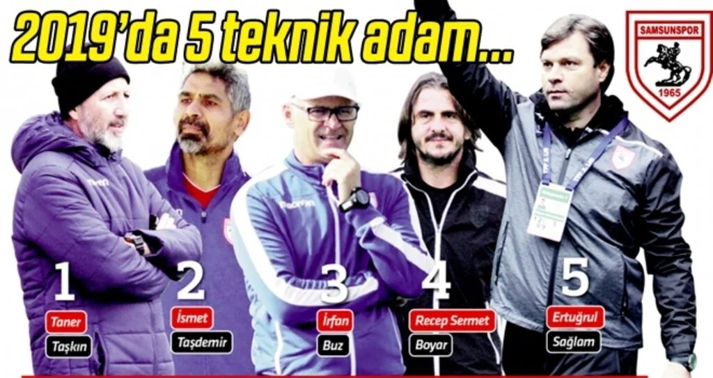 Samsunspor'u 2019'da 5 farklı teknik adam çalıştırdı
