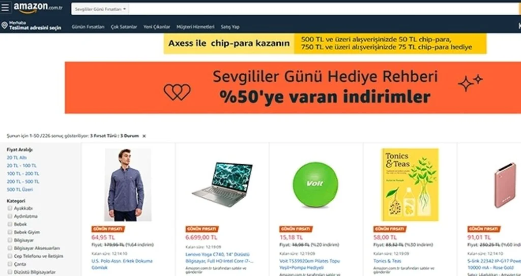Amazon.com.tr’den Sevgililer Günü İndirimleri