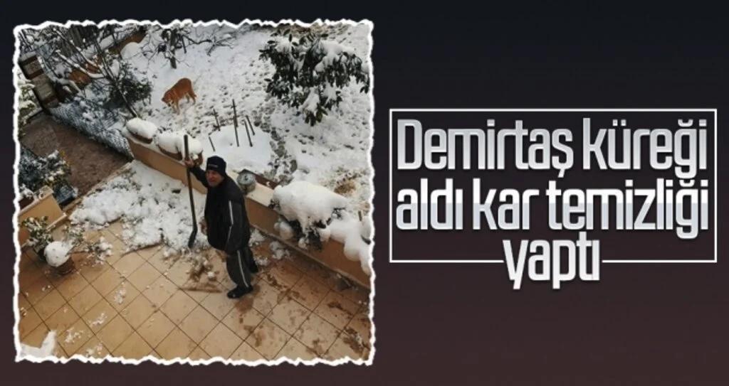 Demirtaş küreği aldı kar temizliği yaptı