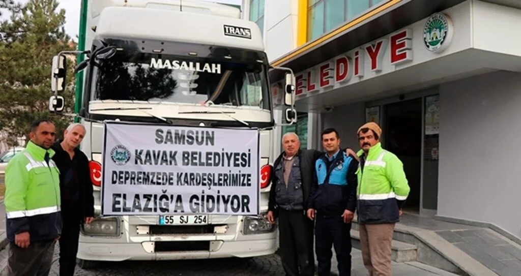Kavak’tan Elazığ’a yardım eli