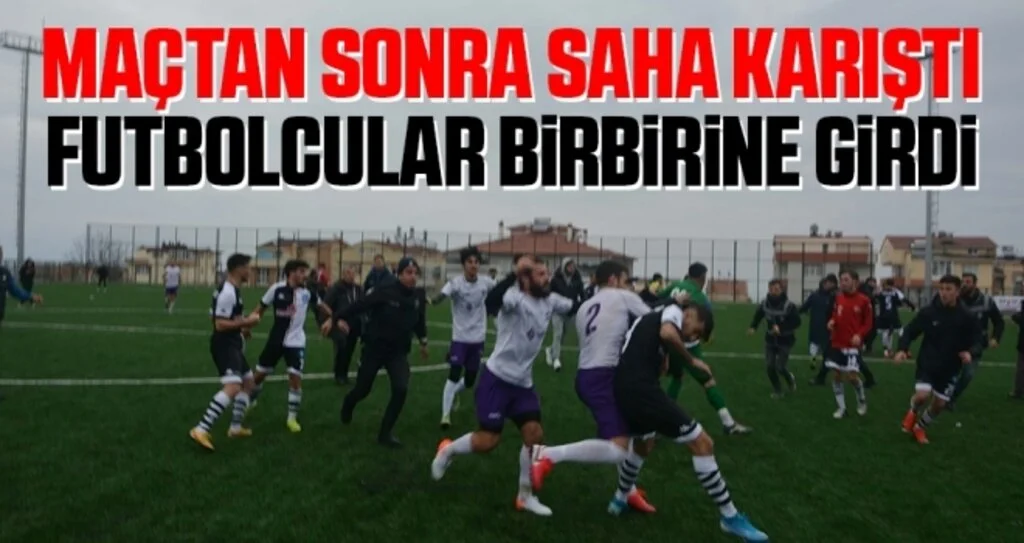 Maçtan Sonra Saha Karıştı, Futbolcular Birbirine Girdi