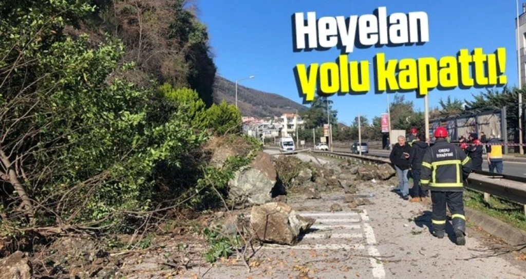 Samsun-Ordu Kara Yolunda Heyelan