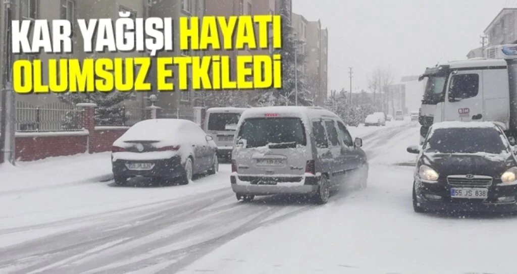 Samsun'da Kar Yağışı Hayatı Olumsuz Etkiledi