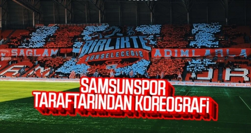 Samsunspor taraftarından koreografi