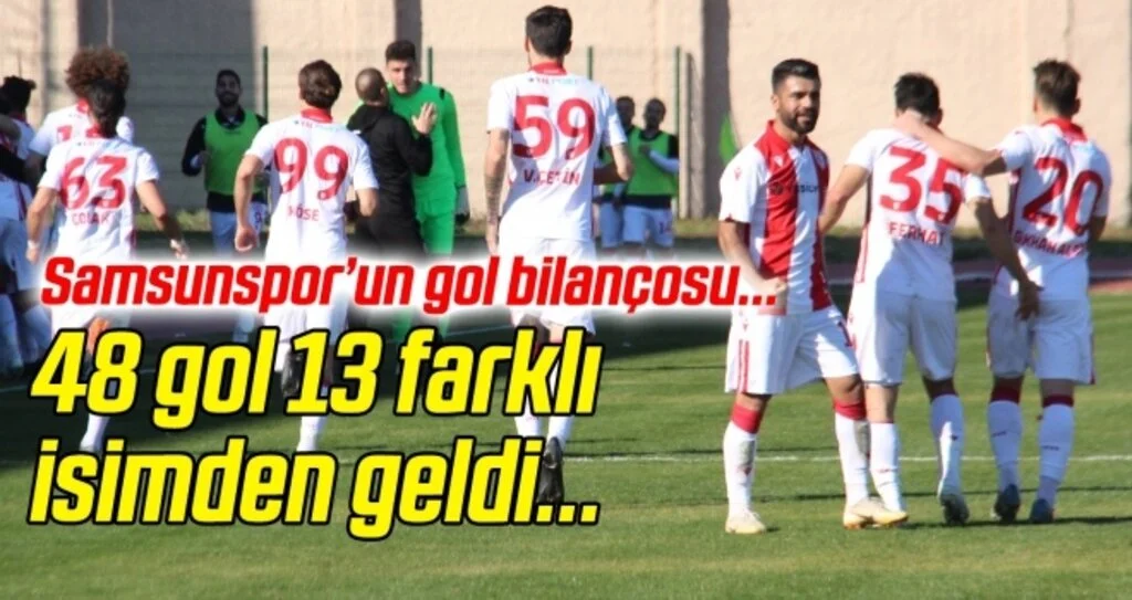 Samsunspor'un 48 golü 13 farklı isimden geldi
