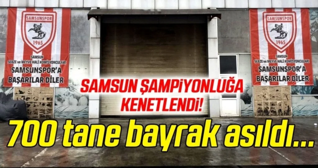 Şehir şampiyonluğa kenetlendi, 700 tane Samsunspor bayrağı asıldı