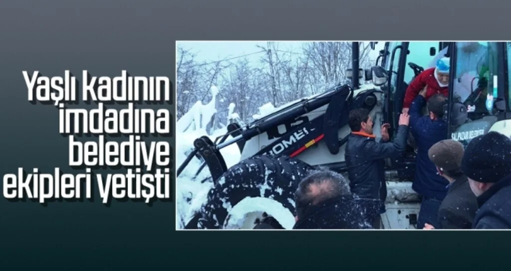 Yaşlı kadının imdadına belediye ekipleri yetişti