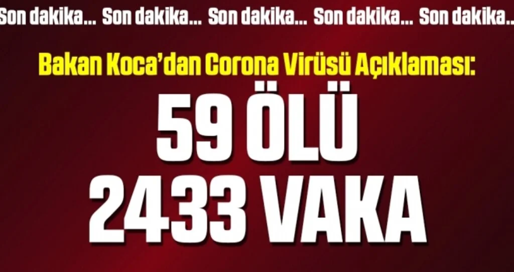 Bakan Koca son corona virüsü sayılarını açıkladı!