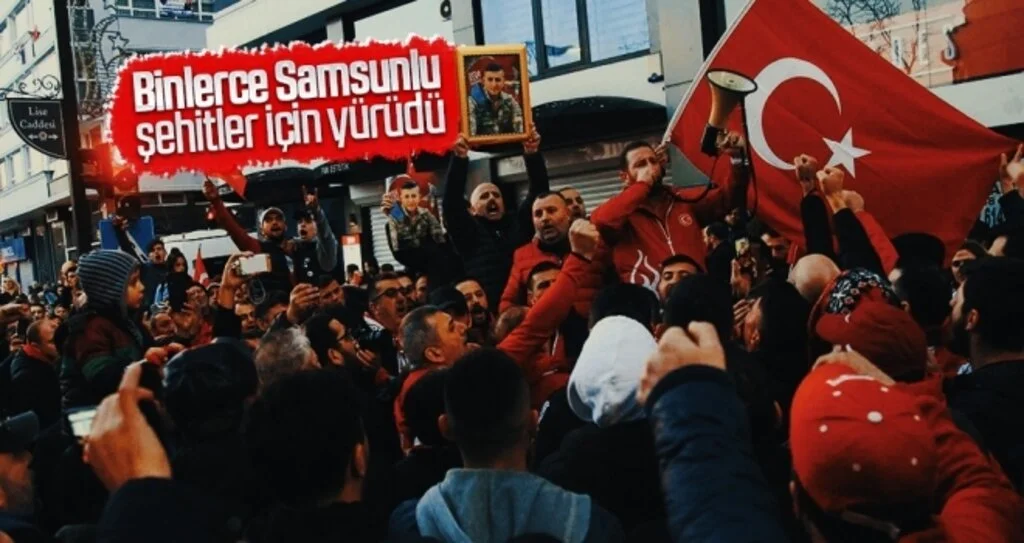 Binlerce Samsunlu şehitler için yürüdü