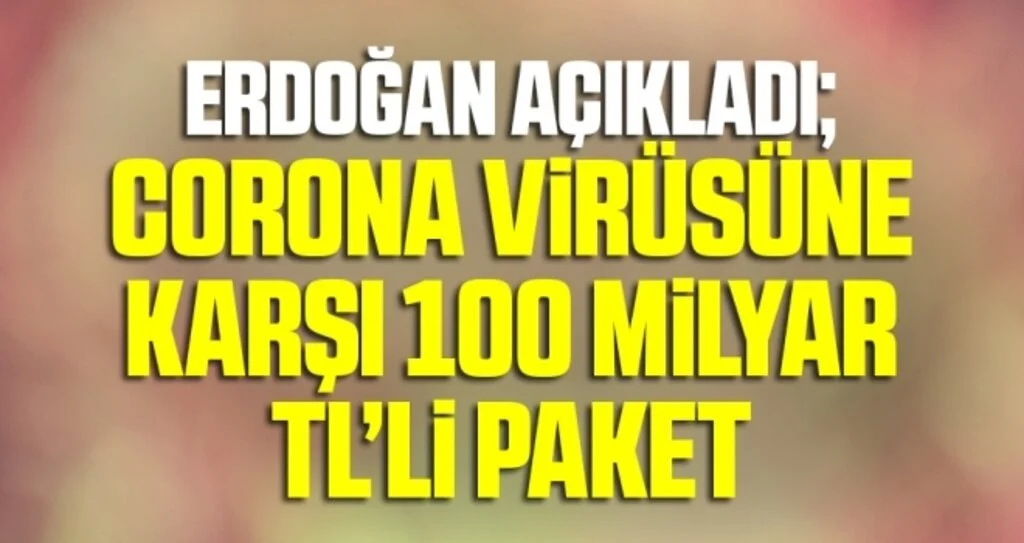 Cumhurbaşkanı Erdoğan Açıkladı; Corona Virüsüne Karşı 100 Milyar TL'lik Paket