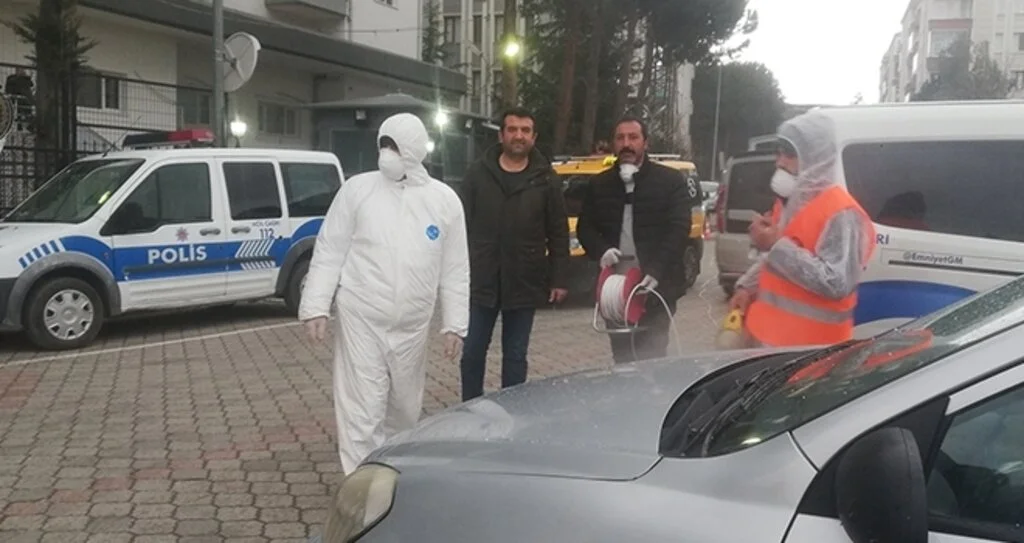Emniyet Binası ve Araçlar Dezenfekte Edildi