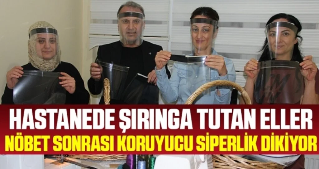 Hastanede Şırınga Tutan Eller Nöbet Sonrası Koruyucu Siperlik Dikiyor