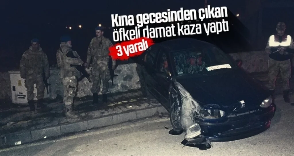 Kına gecesinden çıkan öfkeli damat kaza yaptı: 3 yaralı