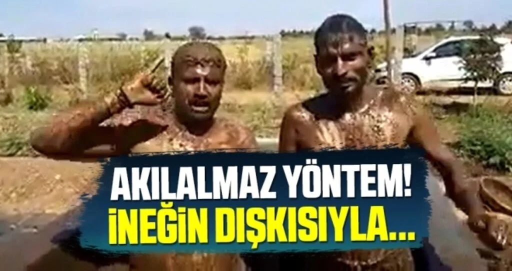 Korona Endişesiyle İneğin Dışkıyla Duş Alıyorlar