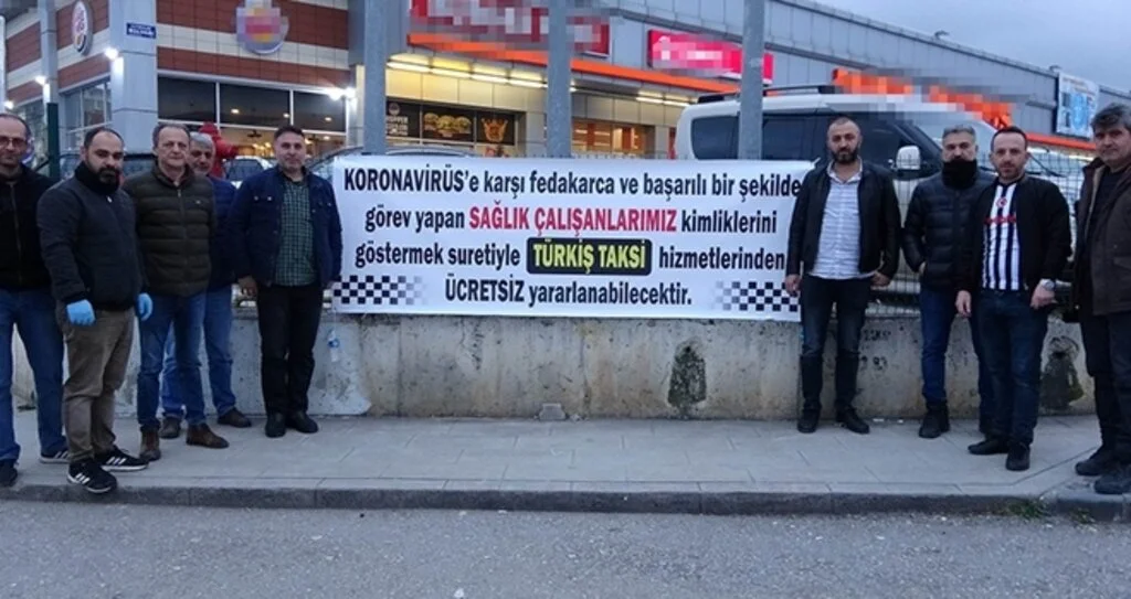 Korona virüsünden dolayı sağlıkçılara ücretsiz taksi hizmeti