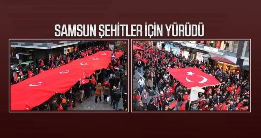 Samsun şehitler için yürüdü