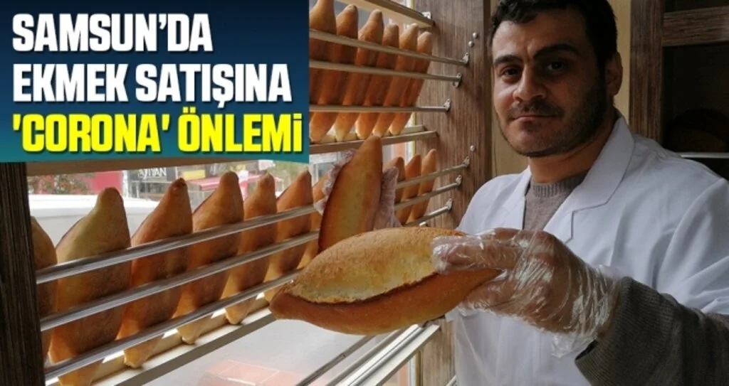 Samsun'da Ekmek Satışına Corona Önlemi