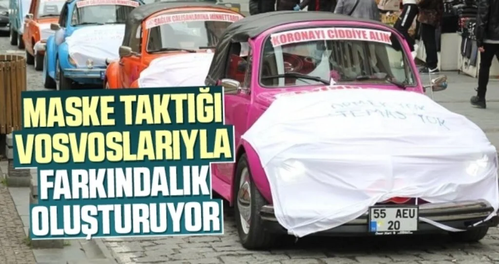 Samsun'da Maske taktığı vosvoslarıyla farkındalık oluşturuyor