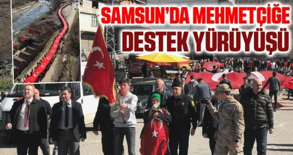 Samsun'da Mehmetçiğe Destek Yürüyüşü