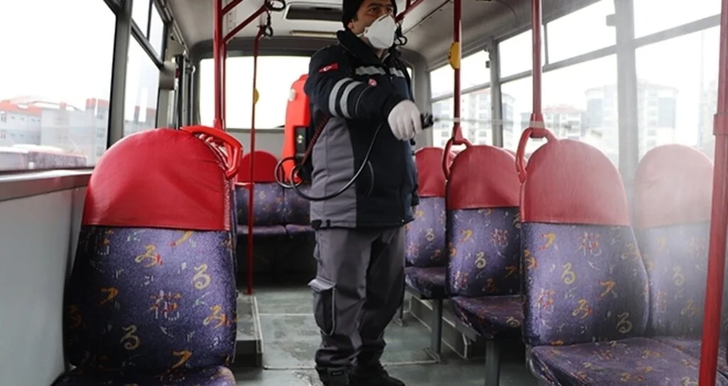 Samsun'da Özel Halk Otobüslerinde Corona Virüsü Seferberliği