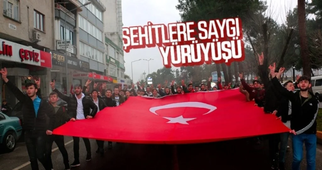 Şehitlere saygı yürüyüşü