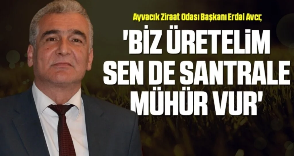 Ayvacık Ziraat Odası Başkanı Erdal Avcı: 'Biz üretelim sen de santrale mühür vur'