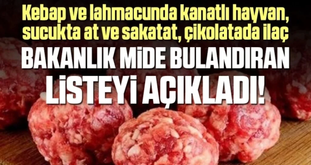 Bakanlık mide bulandıran Listeyi Açıkladı
