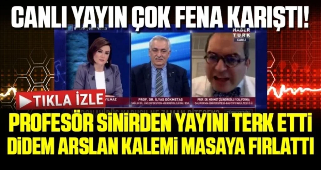 Büyük gerginlik! Prof Dr. Çilingiroğlu sinirden yayını terk etti, Didem Arslan kalemi masaya fırlattı