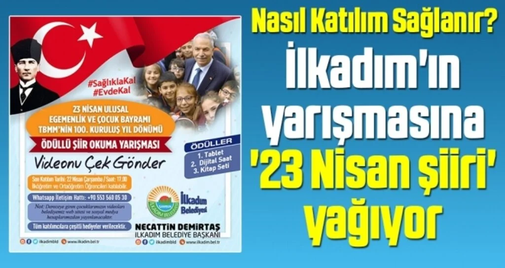 İlkadım'ın yarışmasına '23 Nisan şiiri' yağıyor