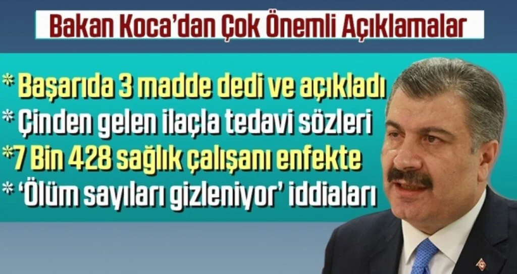 Sağlık Bakanı Fahrettin Koca'dan koronavirüs sürecine ilişkin çok önemli açıklamalar