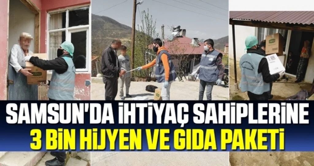 Samsun'da İhtiyaç Sahiplerine 3 Bin Hijyen ve Gıda Paketi