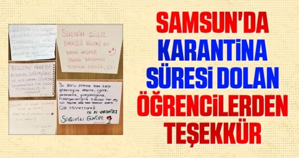 Samsun'da Karantina Süresi Dolan Öğrencilerden Teşekkür