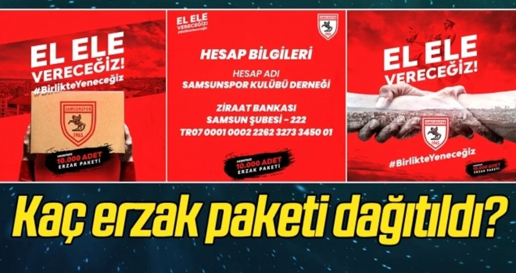 Samsunspor kaç erzak paketi dağıttı?