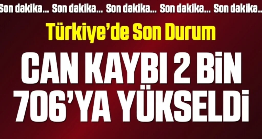 Son dakika! Türkiye'de koronavirüsten can kaybı 2 bin 706'ya yükseldi (25 Nisan 2020)