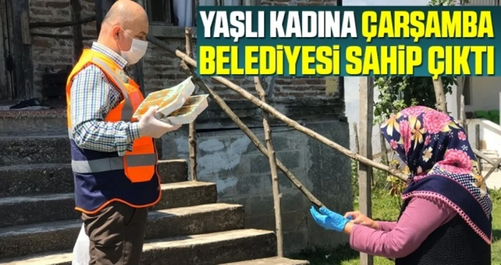 Yaşlı Kadına Çarşamba Belediyesi Sahip Çıktı