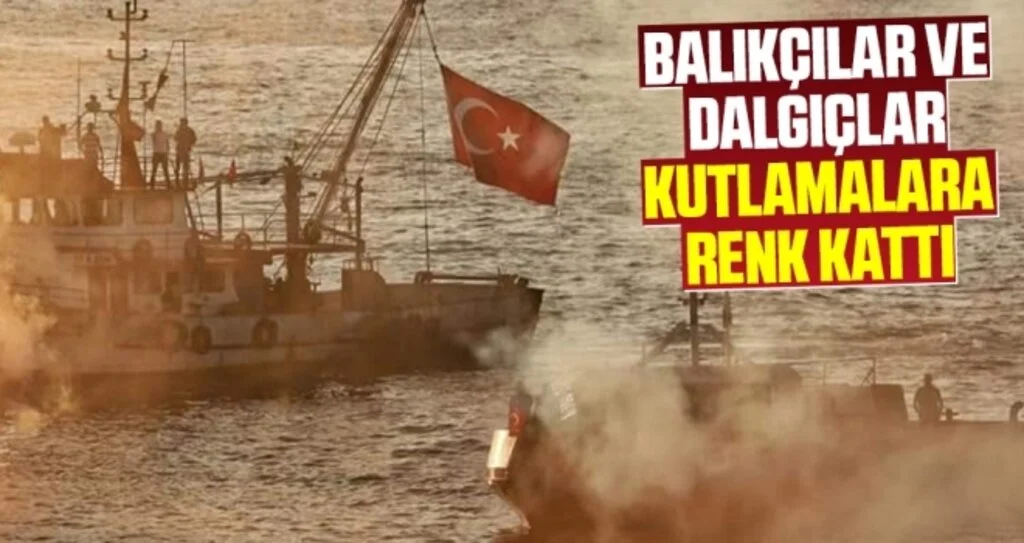 Balıkçılar ve dalgıçlar kutlamalara renk kattı