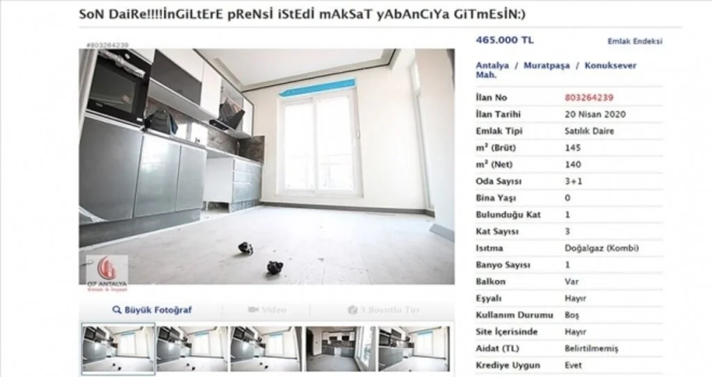 Emlakçının gülümseten ilanları ilgi çekiyor