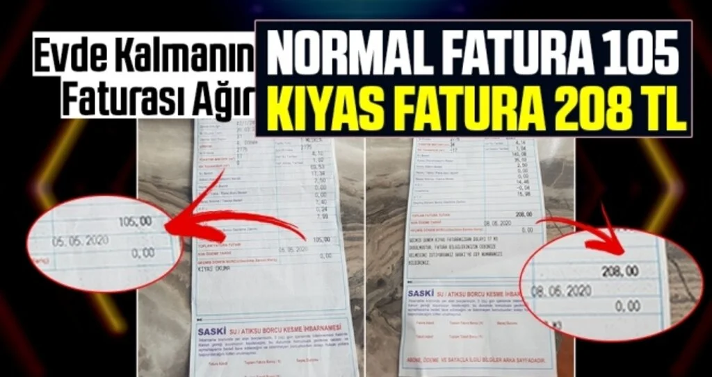 Normal Fatura 105 Kıyas Fatura 208 TL Vatandaşlardan Büyük Tepki!