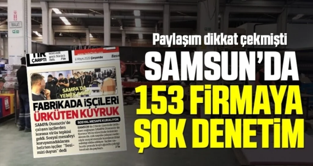 Samsun'da 153 Firmaya Şok Denetim