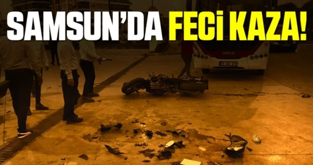 Samsun'da halk otobüsü ile çarpışan motosikletteki gençler ağır yaralandı