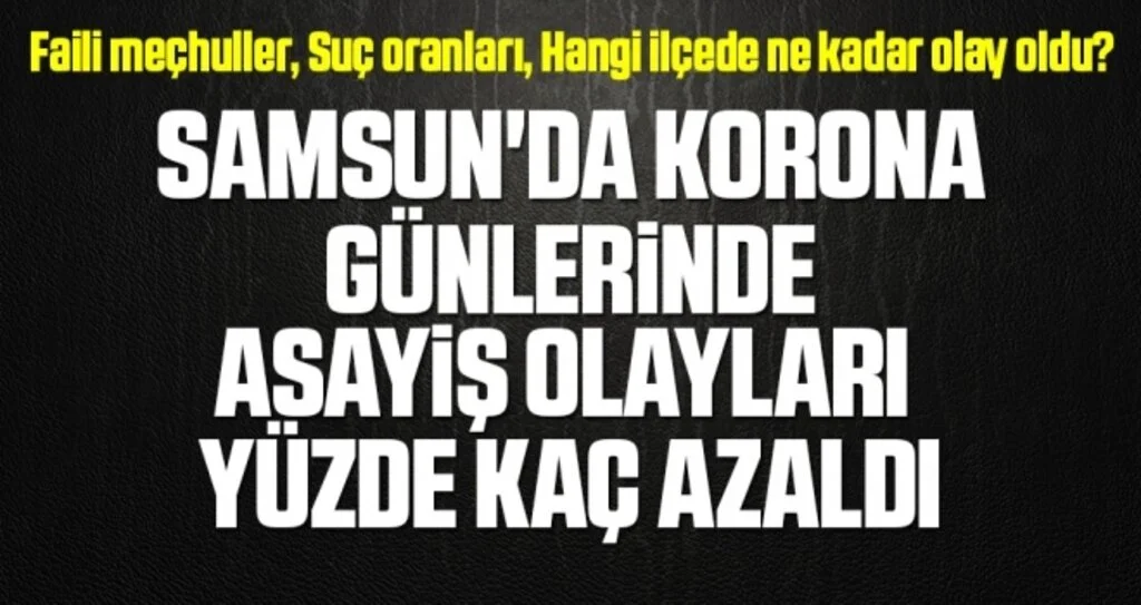Samsun'da Korona Günlerinde Asayiş Olayları Yüzde Kaç Azaldı