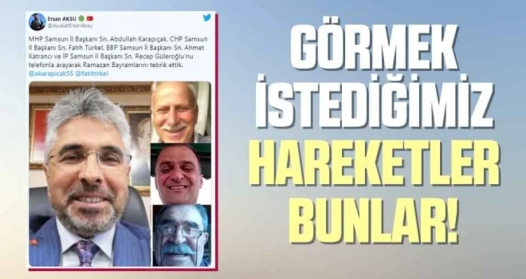 Samsun'da Siyasi Parti İl Başkanlarından Görüntülü Bayramlaşma