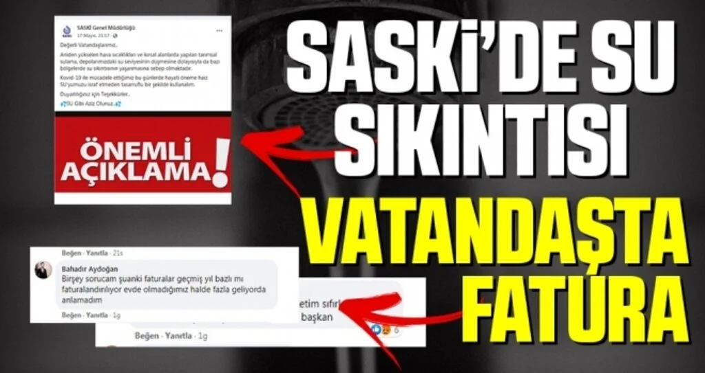 SASKİ'de Su Sıkıntısı Vatandaşta Fatura