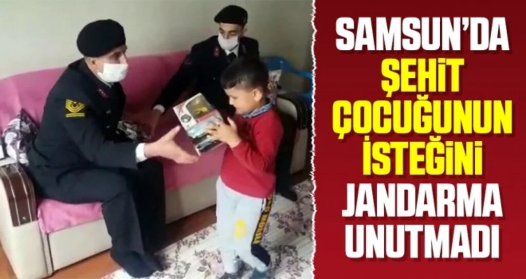 Şehit çocuğunun isteğini jandarma unutmadı