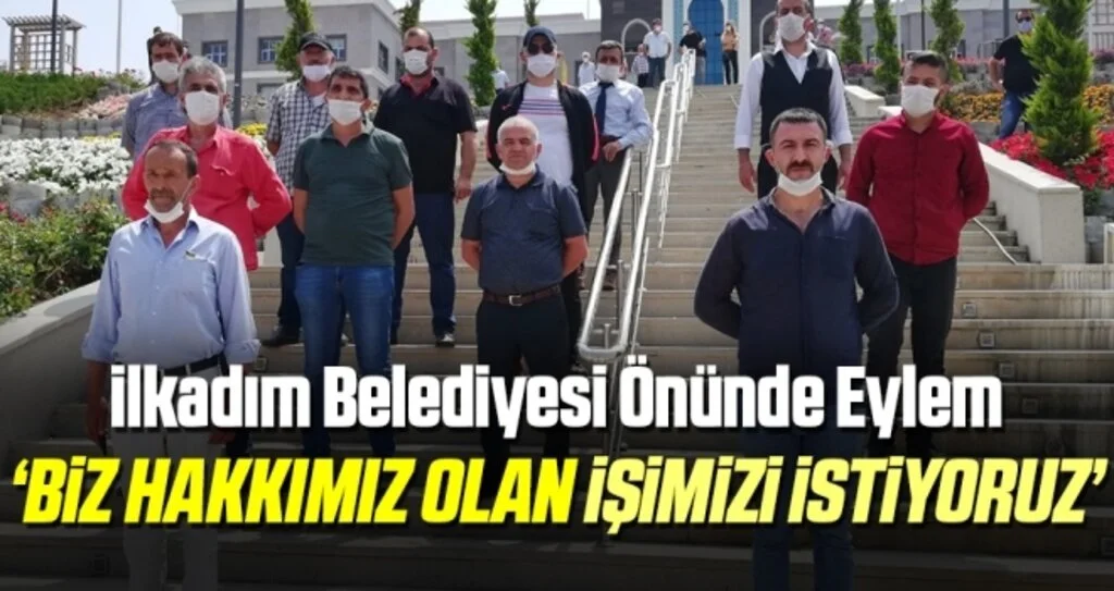 İlkadım Belediyesi Önünde Eylem 'Biz Hakkımız Olan İşimizi İstiyoruz