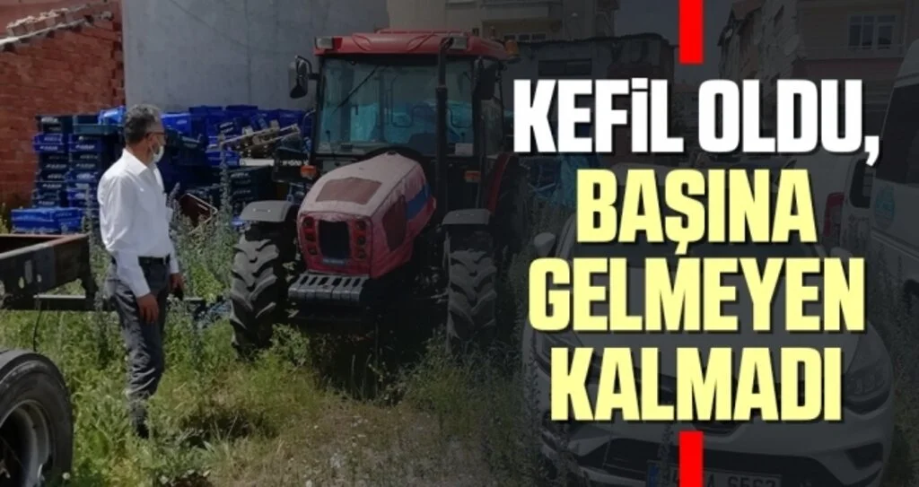 Kefil oldu, traktörü ve arazilerine haciz geldi